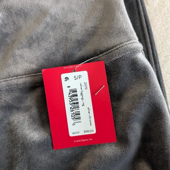 NWT Spanx Gray velvet high waisted leggings - Picture 3 of 3